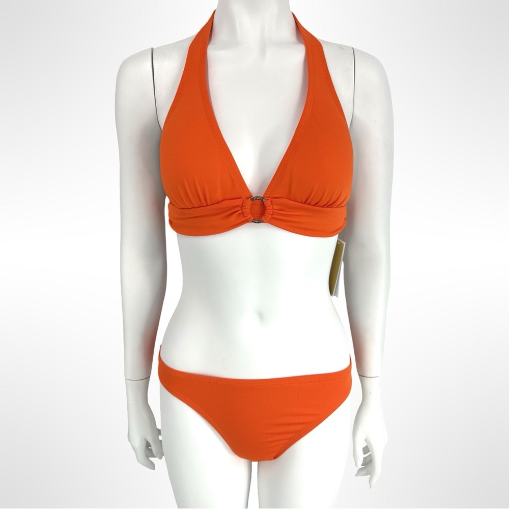 NWT Michael Kors Bright Orange Halter Bikini Set